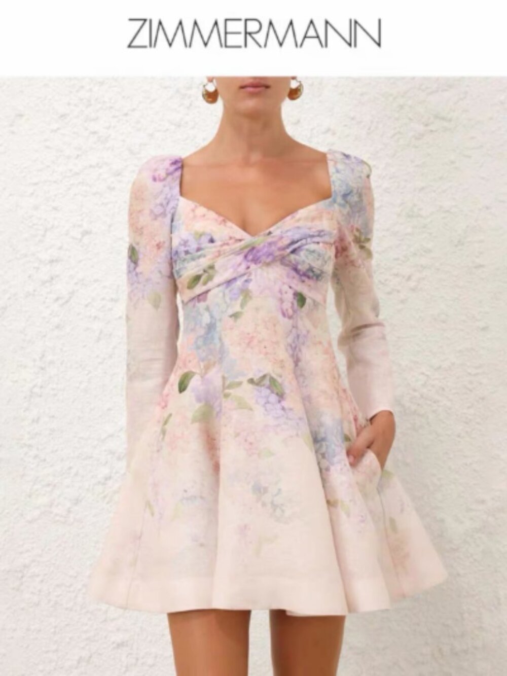 Zimmermann Floral Linen Silk Mini Dress